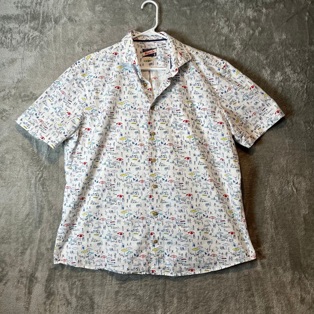 Johnnie-O Where's Jo Hangin' Out Button Up Shirt Size XL Cotton Blend